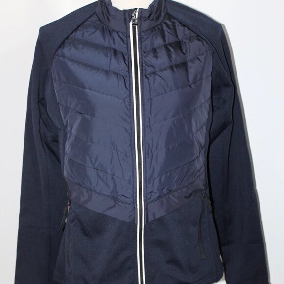 NWT Bogner Fire & Ice Katha4 Hybrid Quilted Zip Front Jacket Navy L